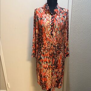 CAbi Red and Black Long Sleeve Dress